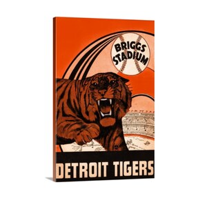 1939 Detroit Tigers Canvas Art | 36 x 24 inch Canvas Wall Art | Row One Brand | Vintage Sports Art | Vintage Baseball Art | Detroit Man Cave