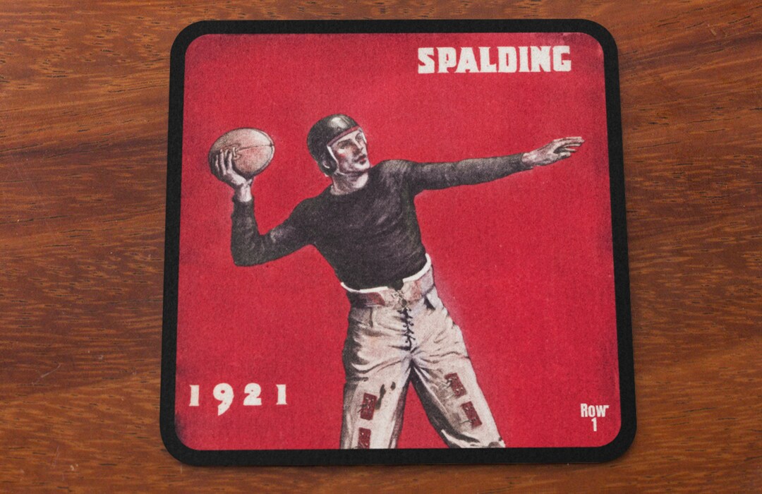 1921 Spalding Football Art Drink Coasters 4 Row One Brand Etsy