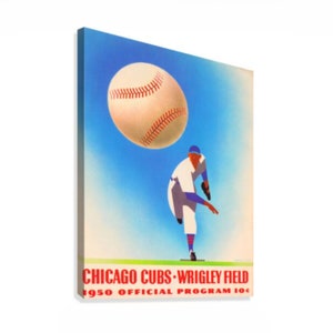 1950 Chicago Cubs Baseball Scorecard Art | Row One Brand