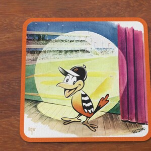 1954 James Hartzell Baltimore Baseball Art Drink Coasters (4) | Row One Brand | Baltimore Gifts, Historic Sports Art Gifts, Dad Gifts