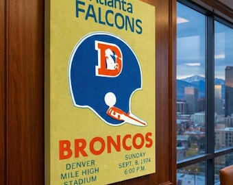1974 Denver Football Ticket Canvas: Sports Wall Art