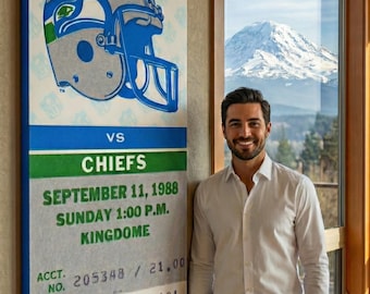 1988 Seattle Seahawks Ticket Canvas: Football Wall Art