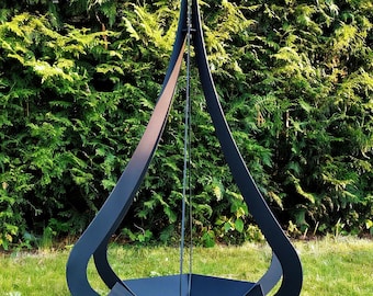 Modern DIY Teardrop-shaped Fire Pit, Flat-Pack Outdoor Fireplace, Easy Assembly, Contemporary Garden Fire Bowl