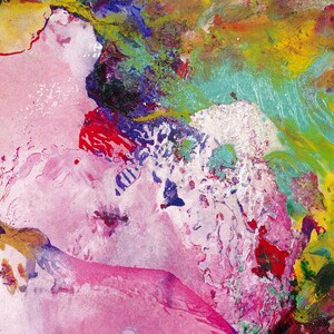 Dipinto acrilico astratto originale colorato Serenity su carta A4 - Bellissimo regalo per gli amanti della serenità - Perfetto per un arredamento tranquillo per la casa