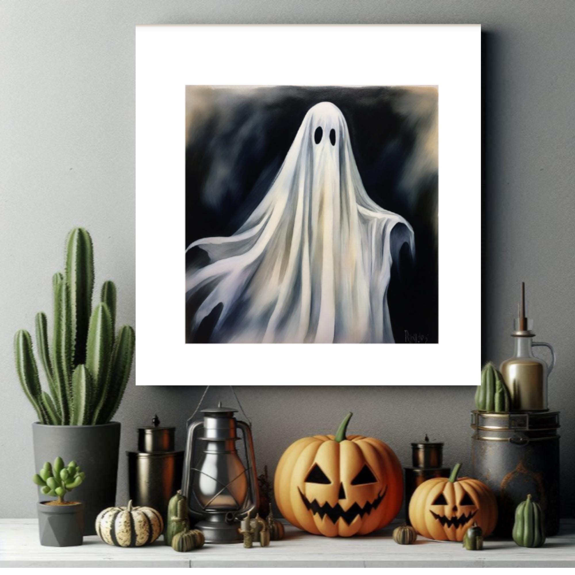 Dark Academia Digital Ghostly 12 X12inc Wall Art, Gost Lover Gift ...