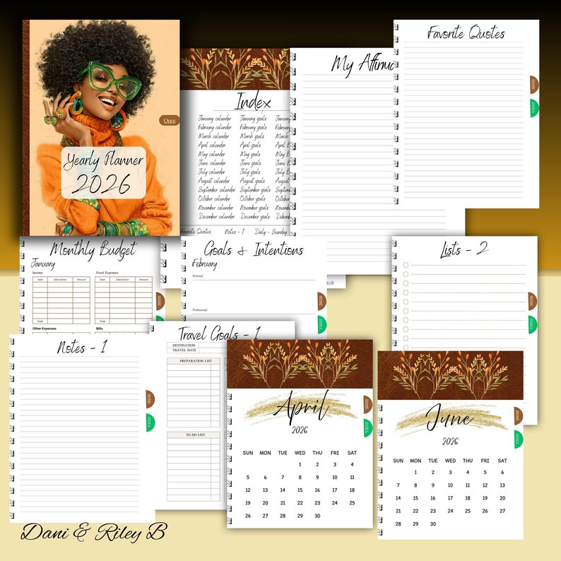 2026 Hyperlinked PDF Black Girl Planner Task Maager Goodndotes Planner ...