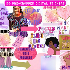 Black Girl Magic Digital Stickers: Goodnotes Planner Clipart (PNG, Pre-Cropped Files)