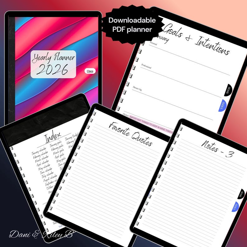 2026 Hyperlinked PDF Daily Monthly Calendar Task Manager Budget Planner ...