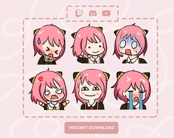 Paquete de emoticones de Twitch/Discord de Anya Forger Spy x Family (6)