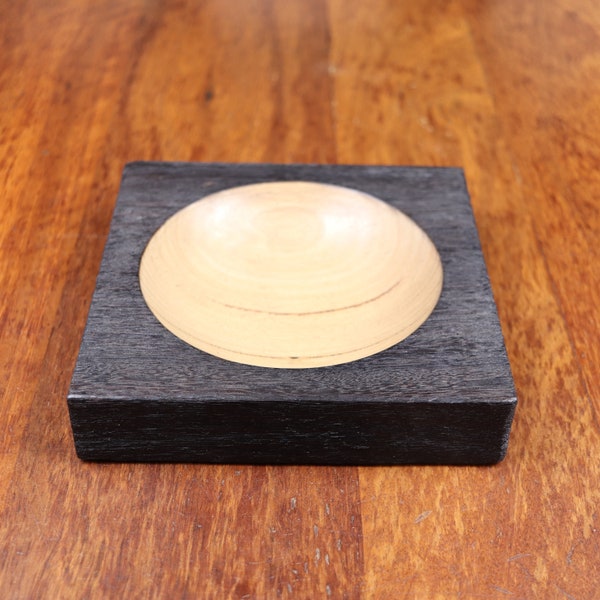 Square wooden catch all bowl