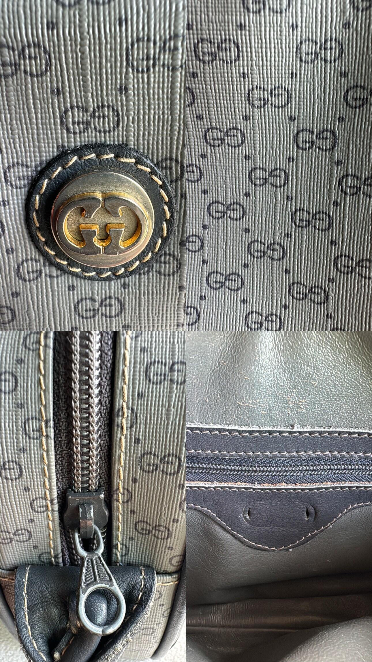 Vintage GUCCI Crossbody Bag (grey & Blue) - Etsy