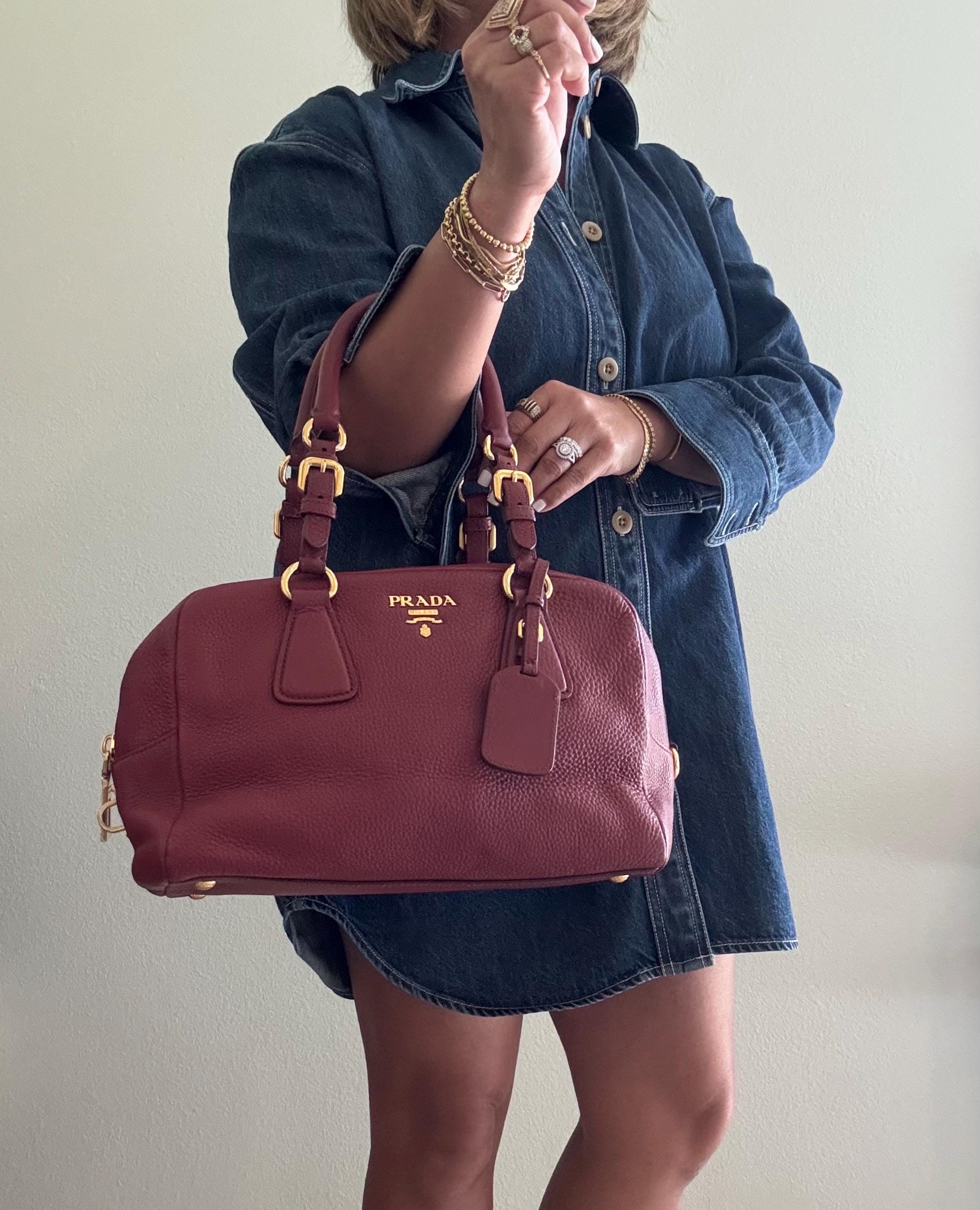 Authentic PRADA Vitello Daino Boston Leather Bag - Etsy