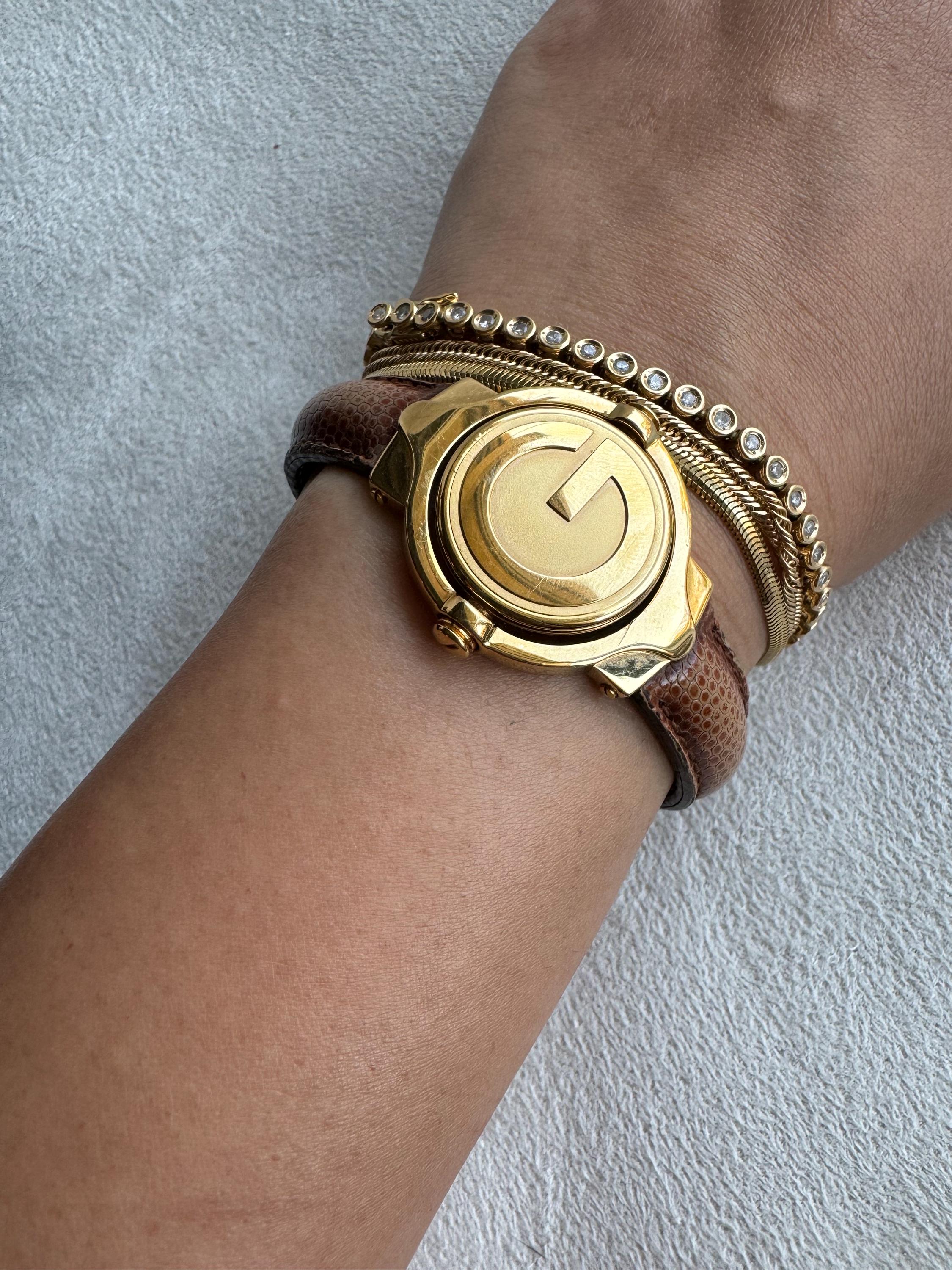COPY - GUCCI RARE 14k Gold Plated VINTAGE STATEMENT PIECE WATCH Watch Gucci Gold in Gold plated - 41257680 main image 4