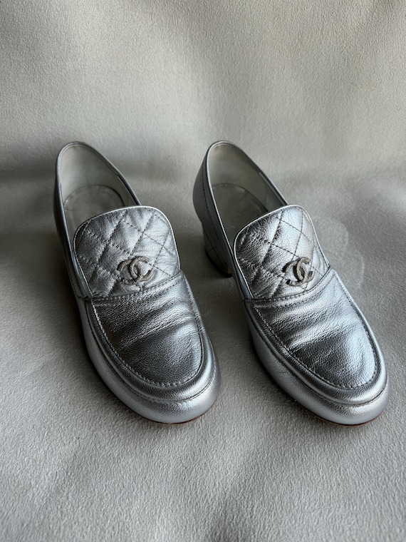CHANEL Interlocking CC Logo Leather Loafers Etsy