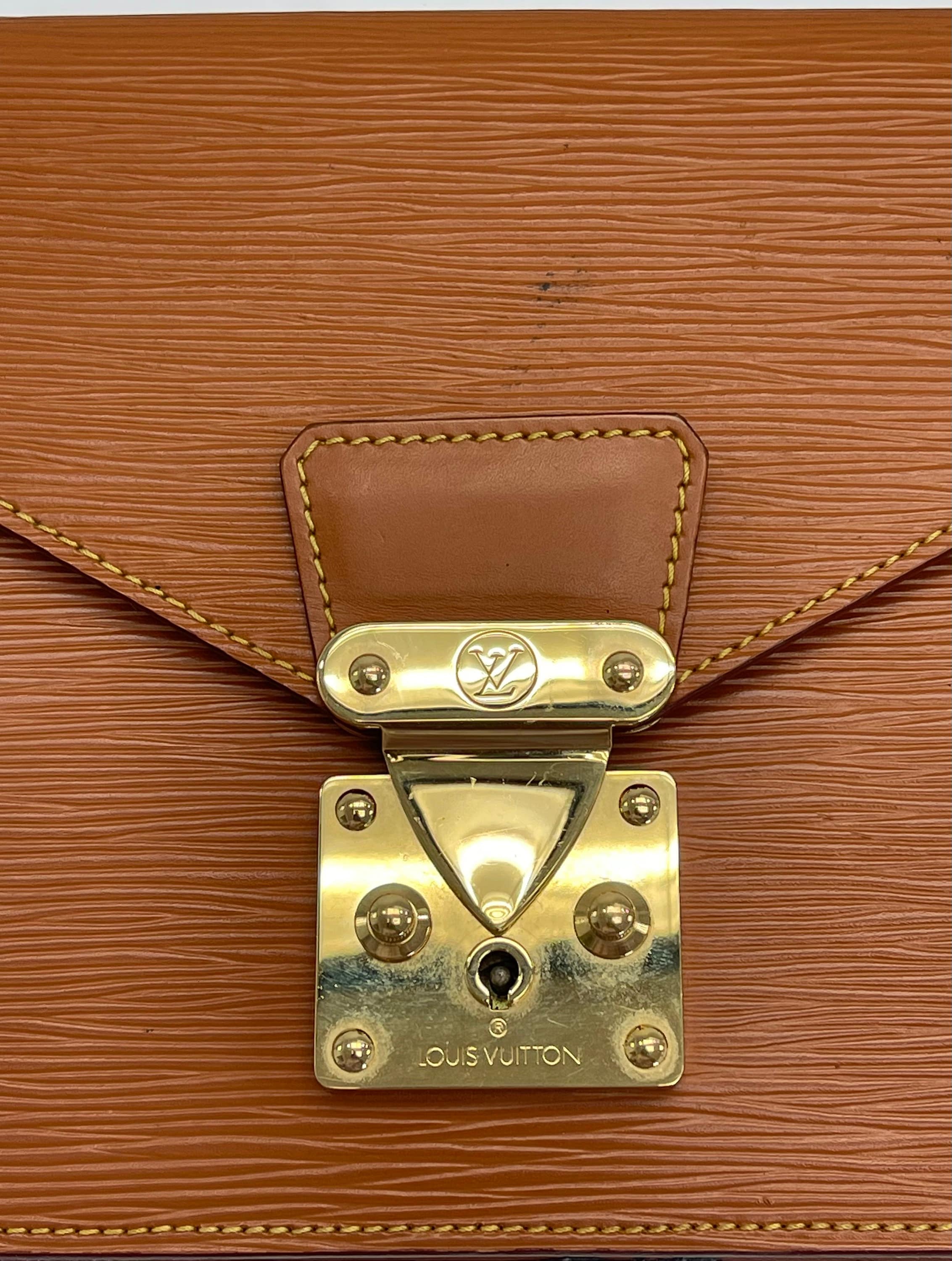 Louis Vuitton Brown Epi Leather Pochette Art Deco Envelope Clutch Bag  48lvs723