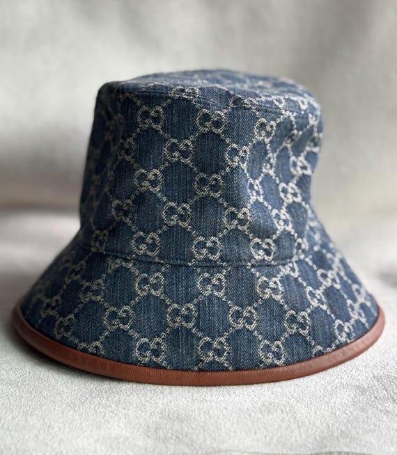ハット GUCCI GG DENIM BUCKET HAT Authentic GUCCI GG Denim Bucket Hat - Etsy
