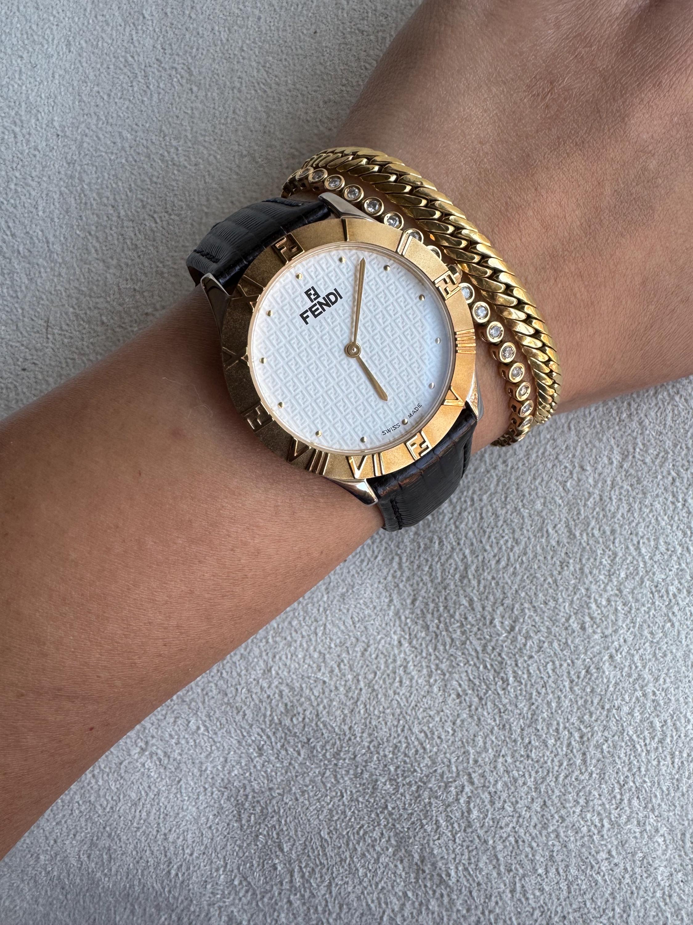 Vintage FENDI Quartz Watch With Leather Strap (unisex Style) - Etsy