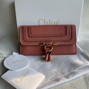 Cartera larga plegable de piel auténtica Marcie de Chloé