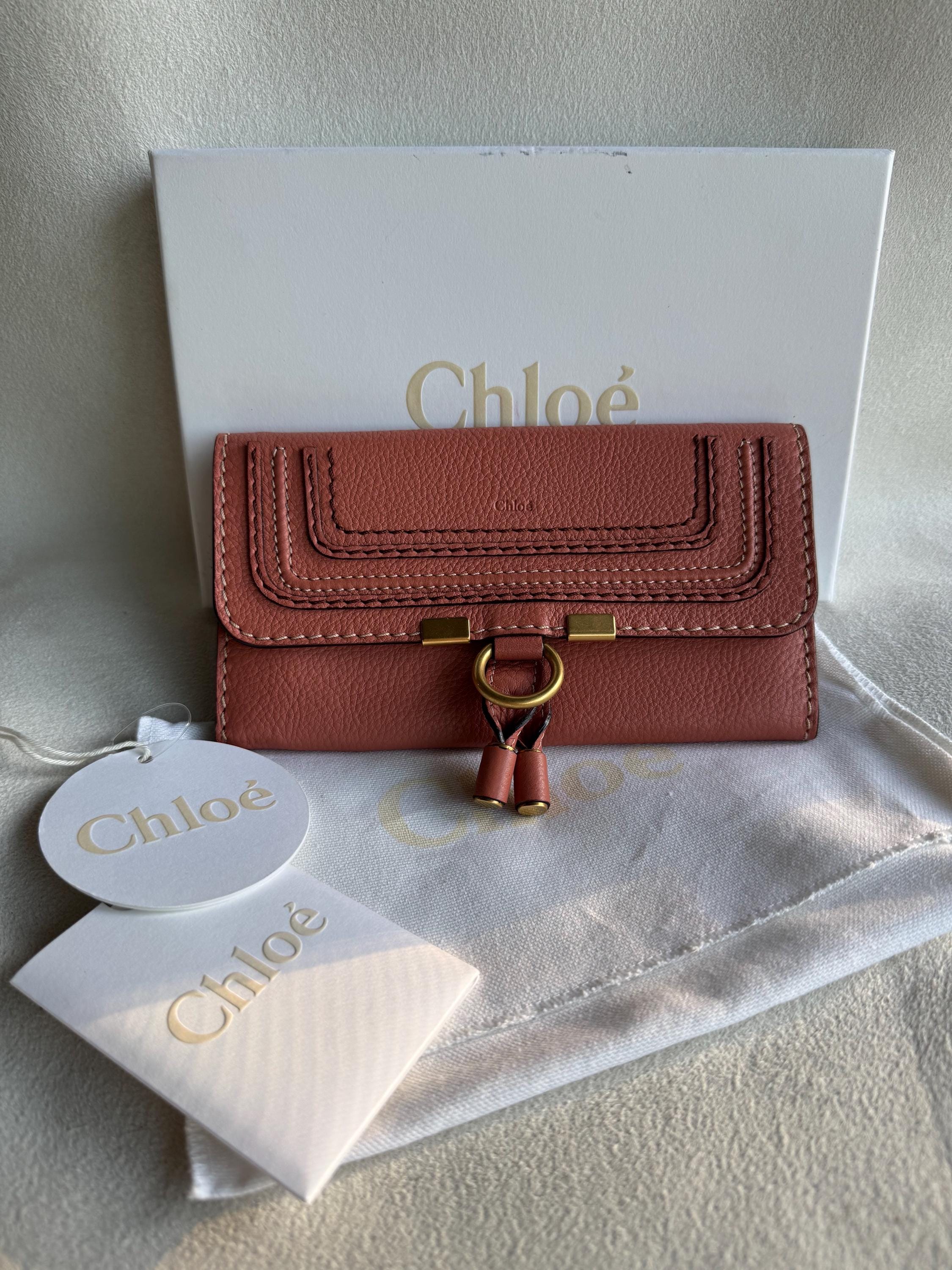 Authentic Chloé Marcie Fold-over Leather Long Wallet - Etsy