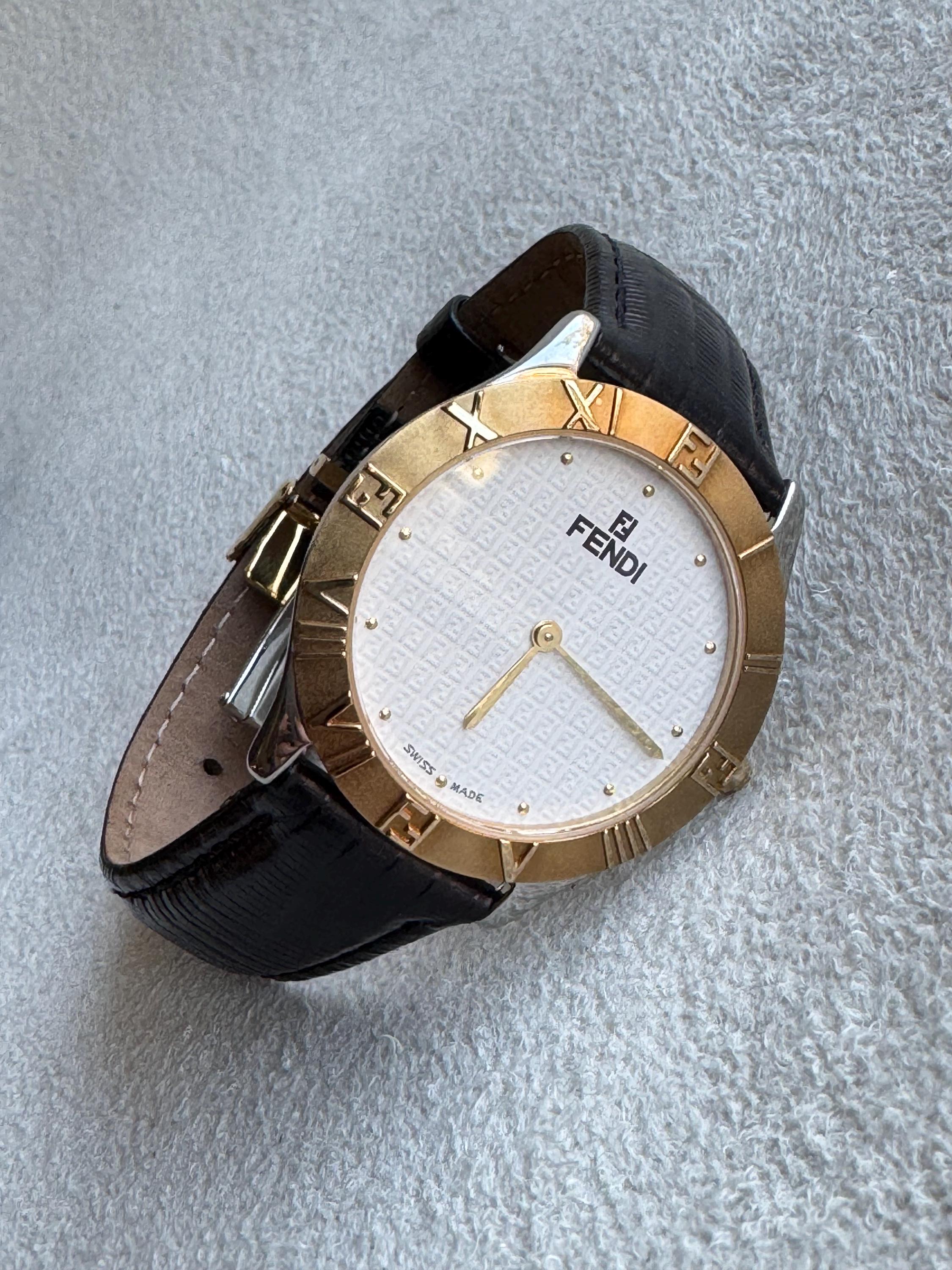 Vintage FENDI Quartz Watch With Leather Strap (unisex Style) - Etsy