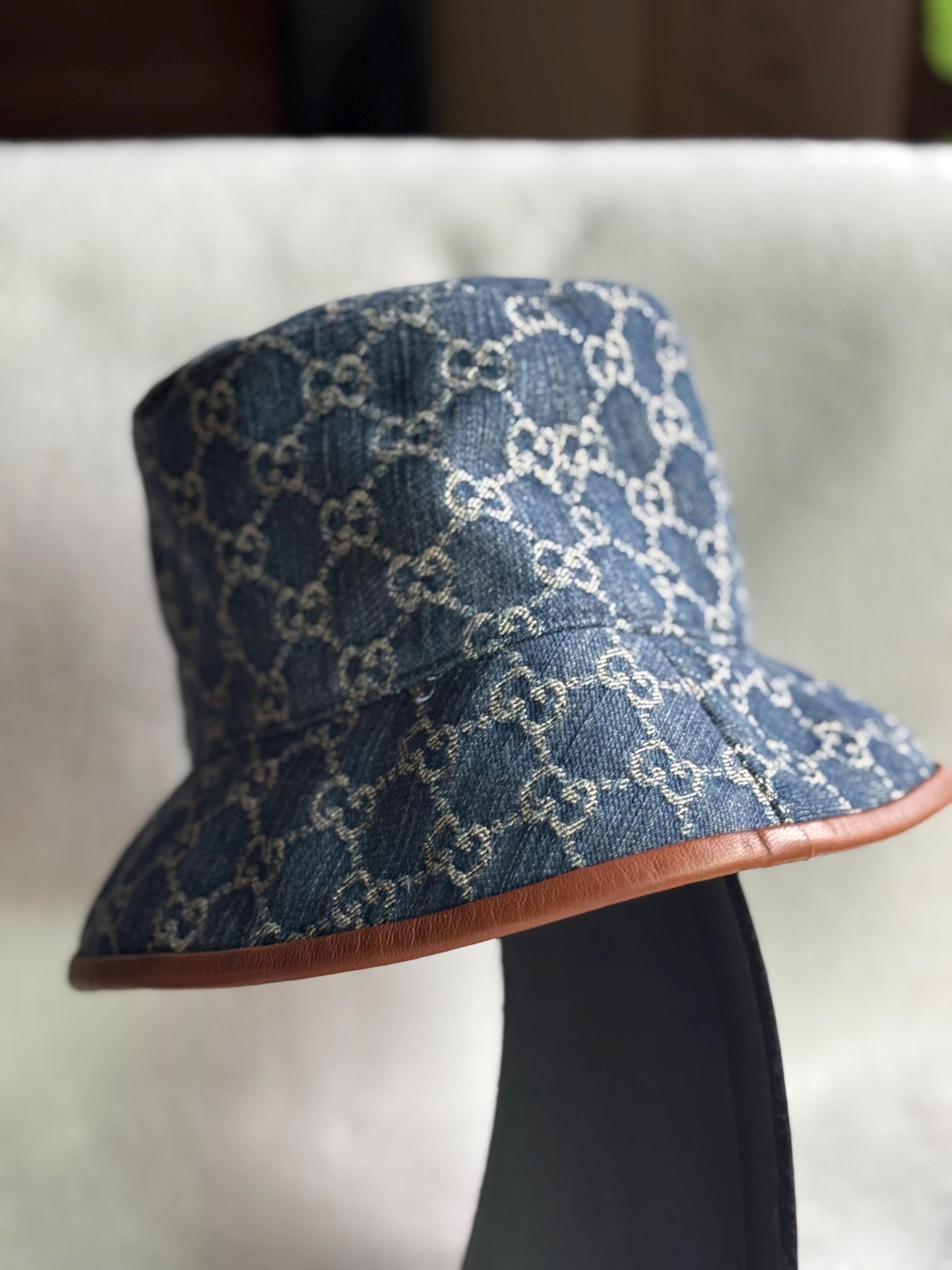 Authentic GUCCI GG Denim Bucket Hat - Etsy