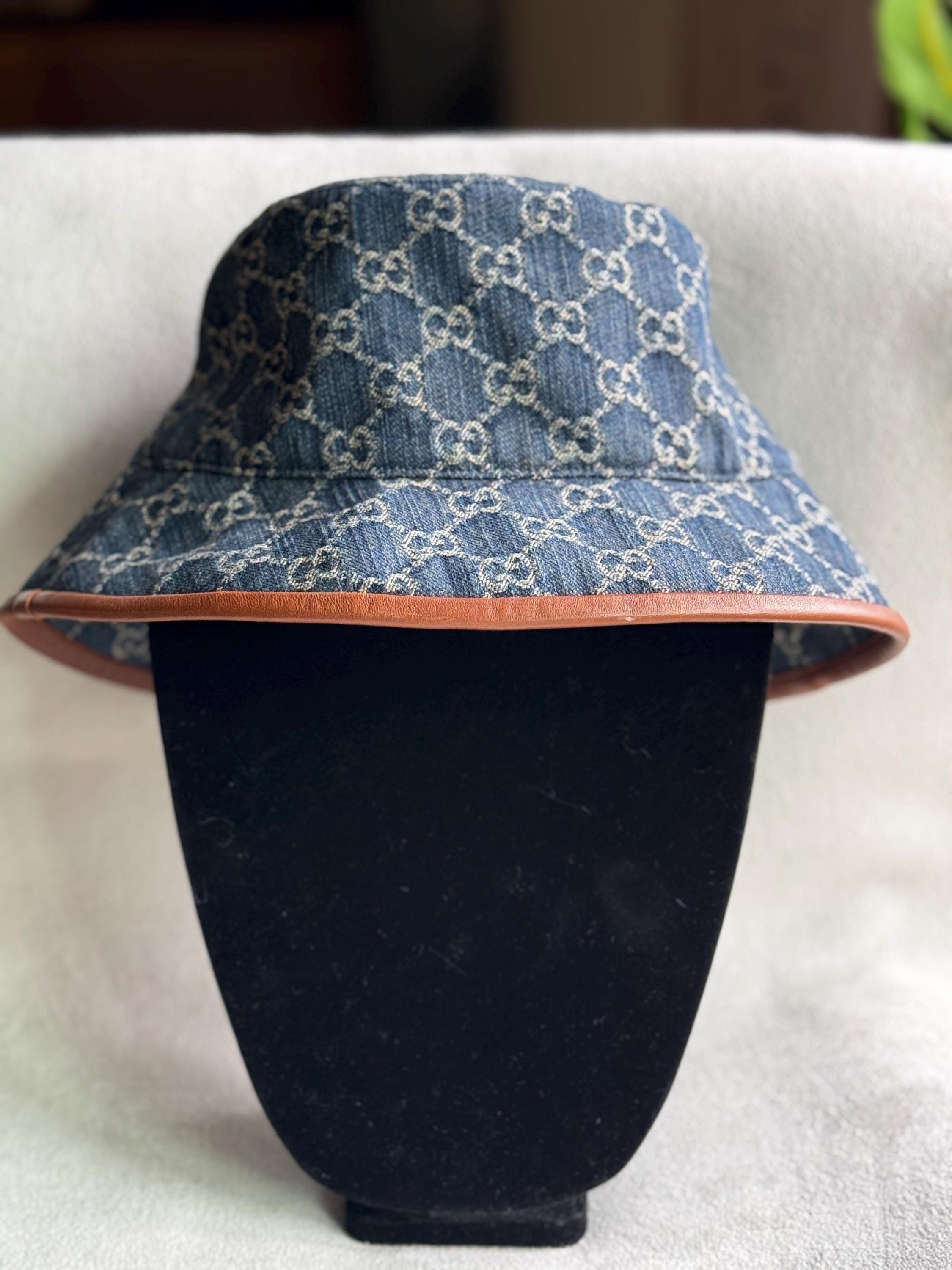 Authentic GUCCI GG Denim Bucket Hat - Etsy