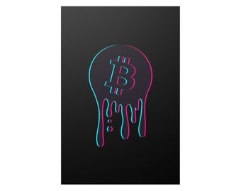 Bitcoin Trippin' Cryptocurrency Art Satin Poster