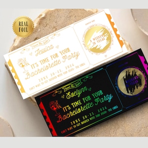Gold Bachelorette Reveal Gift Voucher, Scratch Off Boarding Pass, Personalized   Bachelorette Surprise Ticket, Bachelorette Invite For Bride
