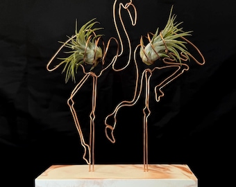 Flamingo | Wire Sculpture |  Air Plant Holder
