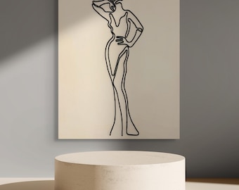 Art Deco Women | Wire Sculpture | On Wood Panel