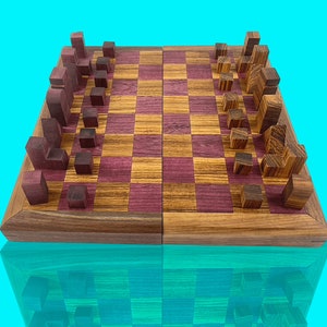 Geo Travel Chess Set Purpleheart Zebra