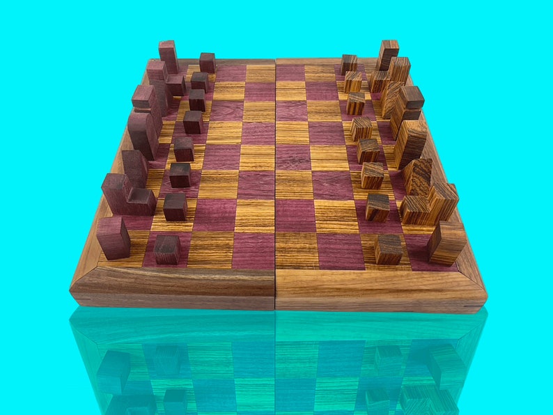 Geo Travel Chess Set Purpleheart Zebra