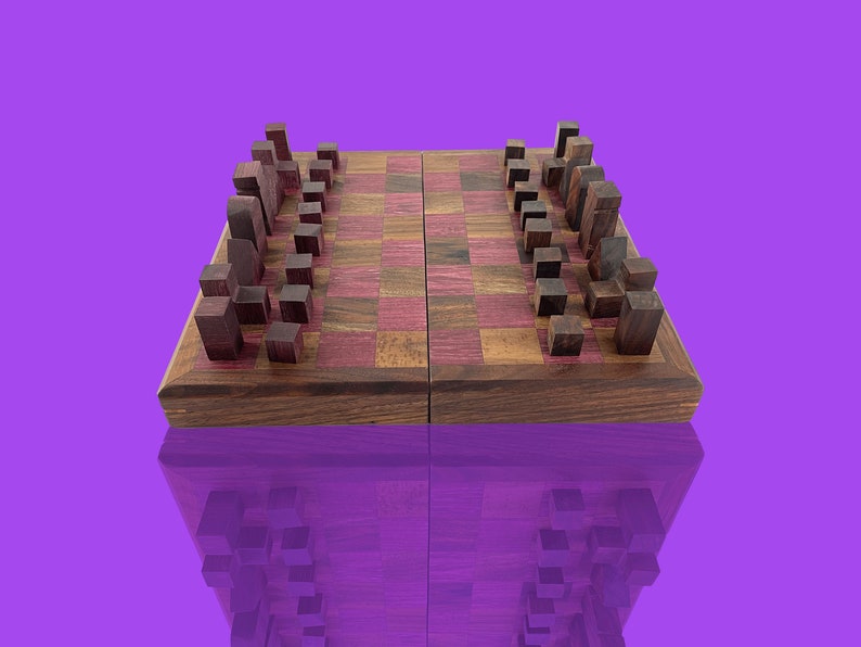 Geo Travel Chess Set Walnut Purpleheart