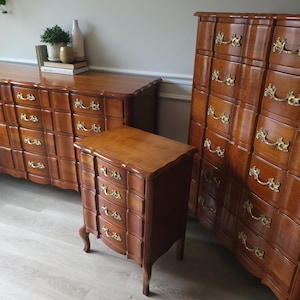 SOLD!!!                                           Vintage French Provincial Dresser Set with Mirror by Sanford Furniture Company