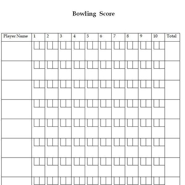 Bowling Score Sheets Etsy