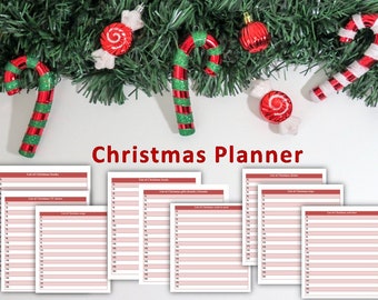 Kerstplanner, vakantieplanner, kerstemmerlijst, Instant Download