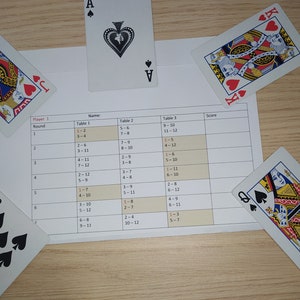 12 Players Bridge Tallies - 3 Tables Progressive Bridge - Bridge ...
