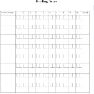 Bowling Score Sheet, Instant Download, Printable Bowling Score Card - Etsy