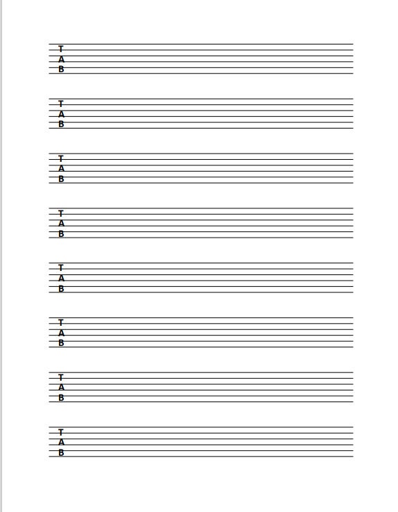 Guitar Tab Paper Guitar Tab Printable Blank Music Tab Etsy