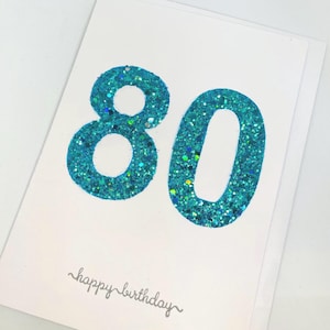Carte d'anniversaire 80 ans super brillante