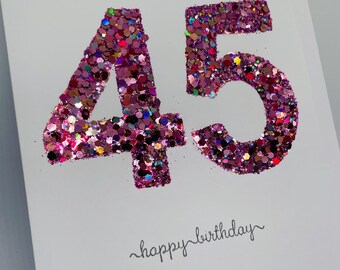 Personalised 45th Birthday Card – Elegant Celebration Milestone Design ...