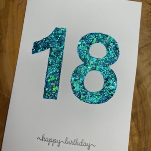 Glittery sparkly handmade 18th birthday card
