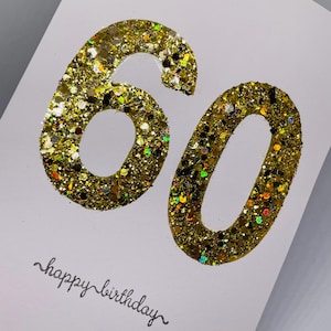 Carte d'anniversaire super scintillante faite main pour ses 60 ans
