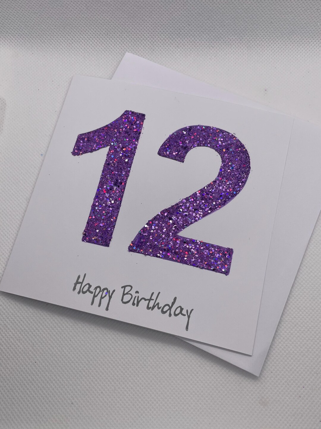 12th Birthday Card Super Sparkly Glittery Happy Birthday Card for 12