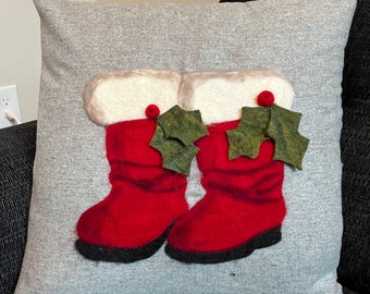 Ready to Ship | Christmas Boots Felted Gift |Handmade Gift  Santa Gift Miniature Felting | Handmade Wool Needle Felted |