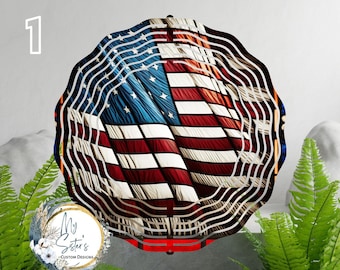 American Flag Wind Spinner: 8-inch Hanging Garden Decor