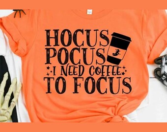 Hocus Pocus I Need Focus T-Shirt: Halloween Unisex Crew Neck