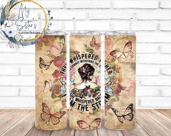 Floral Butterfly 20 oz Tumbler: Motivational Sublimation Gift