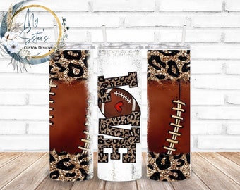 Football Love Tumbler: Personalized Sublimation 20 oz Stainless Steel Cup