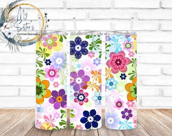Floral 20 oz Straight Tumbler | Flowers | gift | Sublimation | Personalized Gift